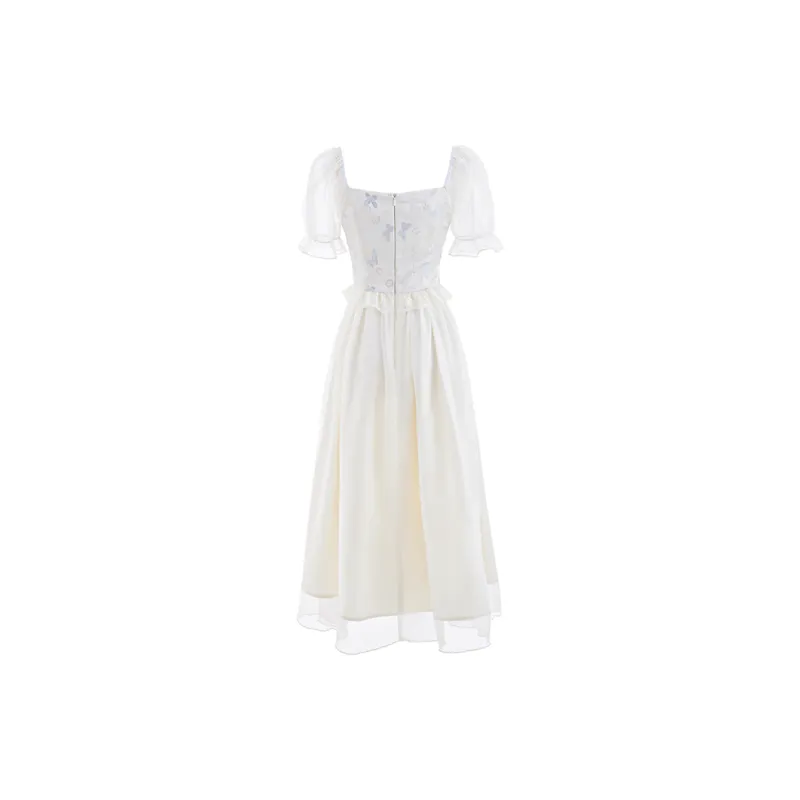KUNZHUDAXIANG Short Sleeved Dress Women's Apricot-1