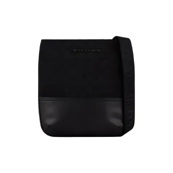 EMPORIO ARMANI Cotton Crossbody Bag Men's Black