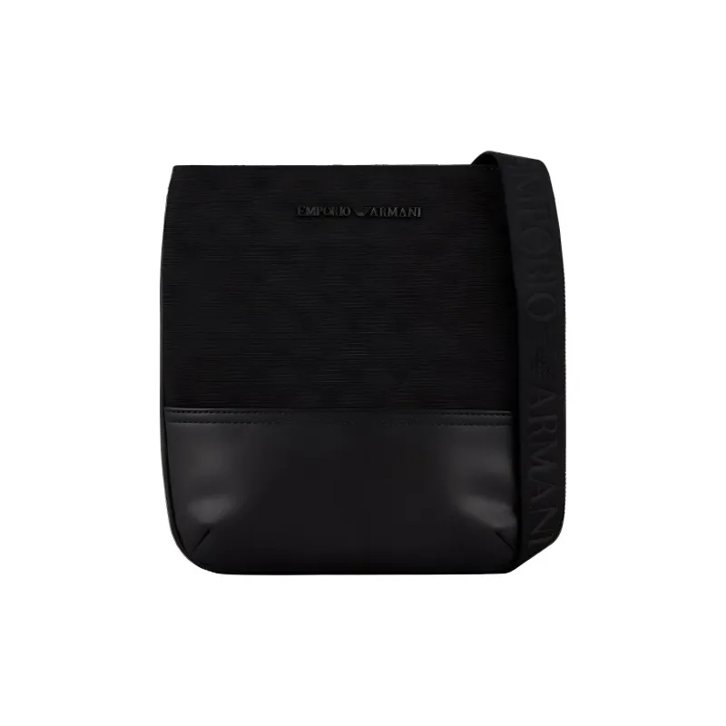 EMPORIO ARMANI Cotton Crossbody Bag Men's Black-0