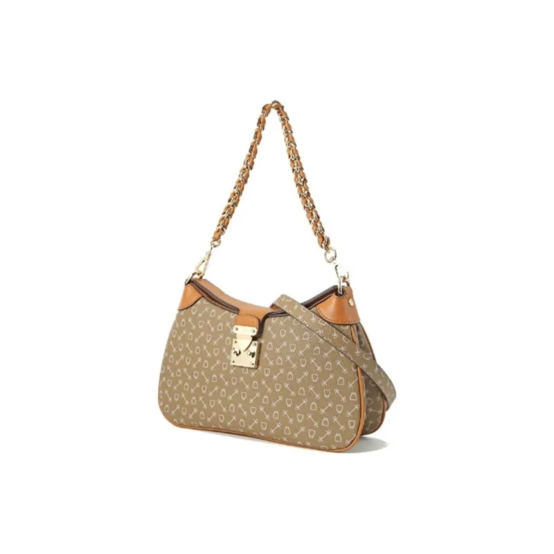 Why Artificial Leather Handbag, Shoulder Bag Medium Size Women's Milk Tea/Coffee & Black-1