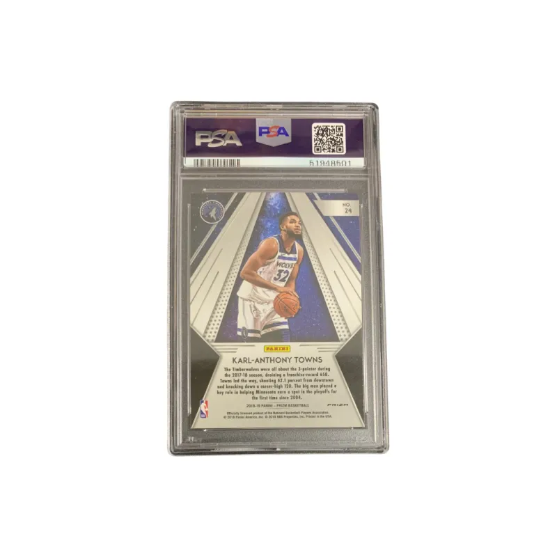 PANINI 2018 19 Karl Anthony Towns Timberwolves PZ Bubbles Fold Teca PSA 10 Player Card Product Pass Graded Cards 1 Pc-1