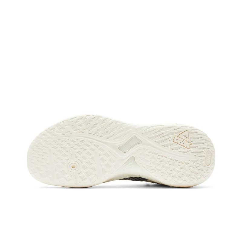 PEAK Cushioned Wear-Resistant Breathable Slip-Resistant High-Top Basketball Shoes Men's Canvas White Gray-5
