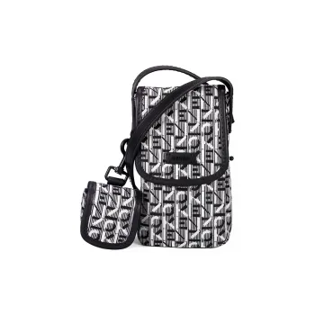 KENZO Letter Logo Fabric Crossbody Bags Cell Phone Pouch Mini Men's Black