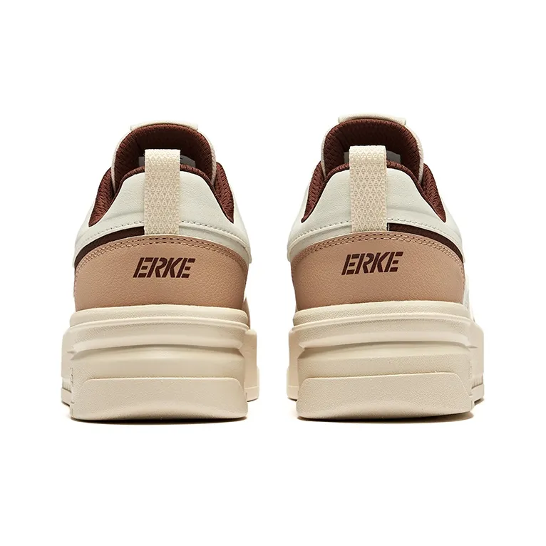Erke Cool Play 2.0 Wear-Resistant Slip-Resistant Low-Top Skateboard Shoes Women's Wild Gray Deer Brown-4