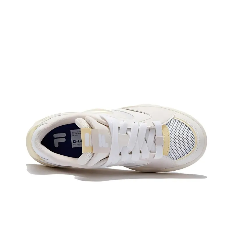 FILA FUSION Kick 2.0 Slip Resistant Cushioning Low Top Skateboard Shoes Women's White-1