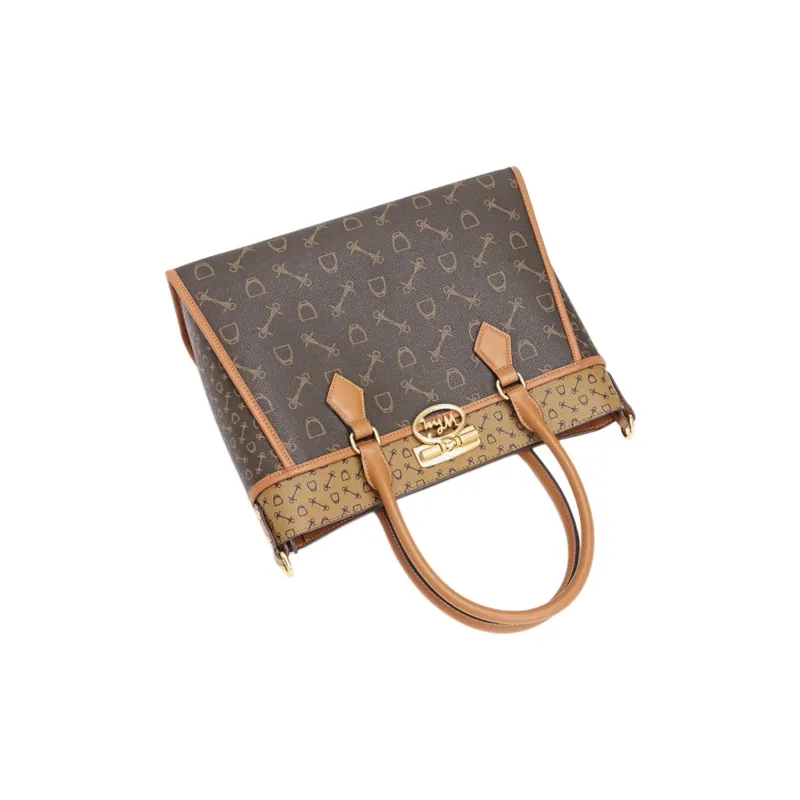 Why Artificial Leather Tote Bag Shopping Bag Handbag Shoulder Bag Crossbody Bag Large Size Women's Coffee With Caramel-4