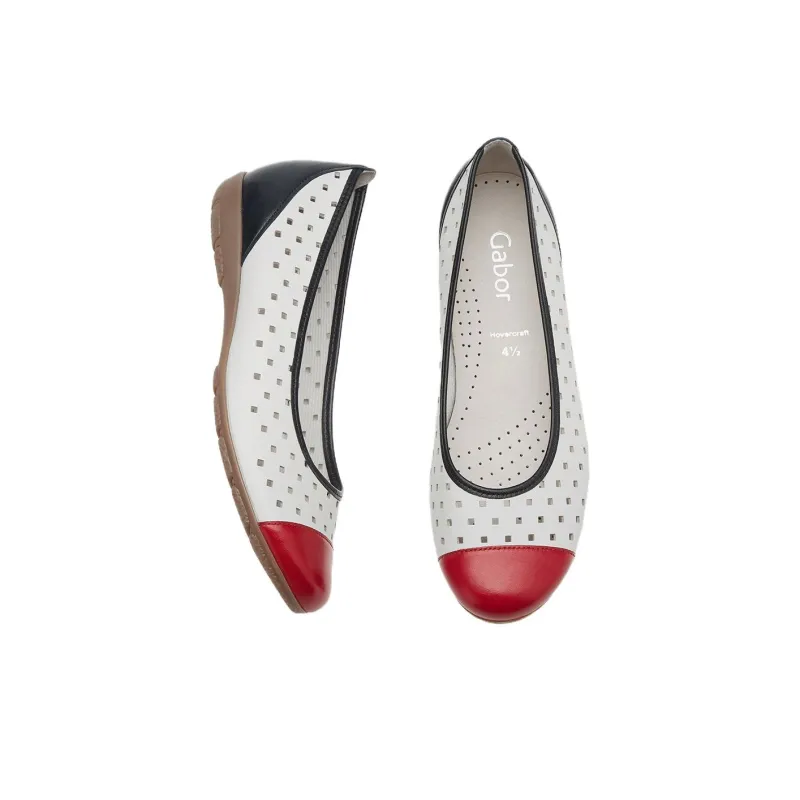 Gabor Casual Single Shoes Women's White Blue Red-3