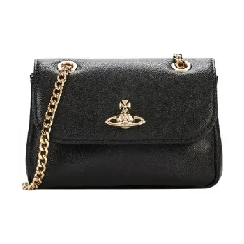 Vivienne Westwood Leather Crossbody Bag, Shoulder Bag Trumpets Women's Black