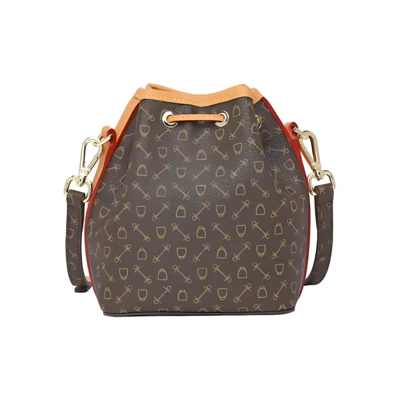 Why Artificial Leather Shoulder Bag Small Size Women's Apricot/Coffee/Coffee & Red-10