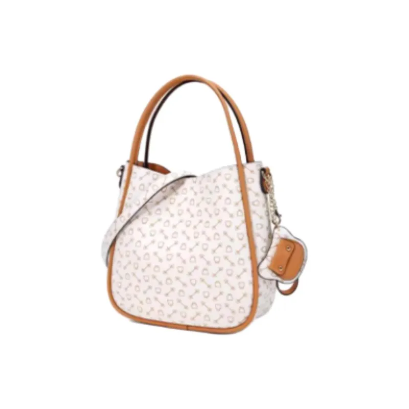 Why Artificial Leather Shoulder Bag, Crossbody Bag, Handbag Small Size Women's Milk Tea/Ecru-10