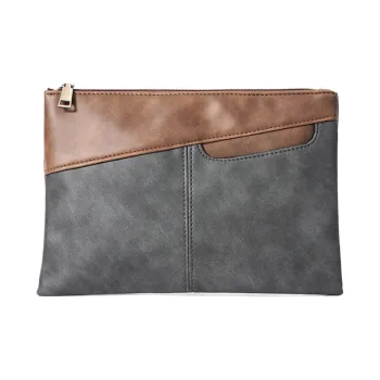 CARTELO PVC Clutch Envelope Bag, IPad Case, Handheld Bag, Shoulder Bag Regular Unisex Gray Khaki