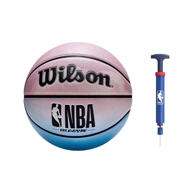 Wilson NBA PU Basketball Pink Blue Size 7 Ball Training Unisex-11