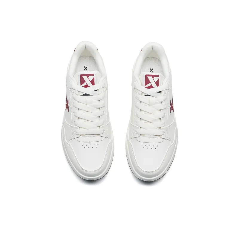 XTEP Air Force 1 Wear resistant And Lightweight Low Top Skateboard Shoes Men's White Red-4