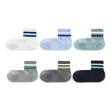 Men's Combed Cotton Straight Heel Students Ankle Socks (6 Pack)