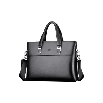SEPTWOLVES Cow Leather Briefcase Regular Men's Black/Coffee