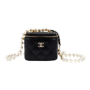 CHANEL Sheepskin Box Bag Shoulder Bag Crossbody Bag Regular Women's Black