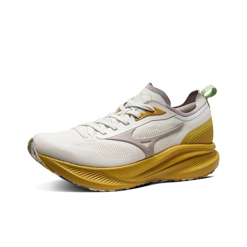 Mizuno Cushioning Anti-Slip And Wear-Resistant Breathable Support Low-Top Running Shoes Unisex White Yellow-1