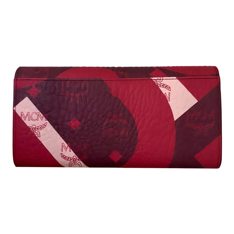 MCM Patricia Visetos Leather Trim Shoulder Bag, Crossbody Bag Women's Red-1