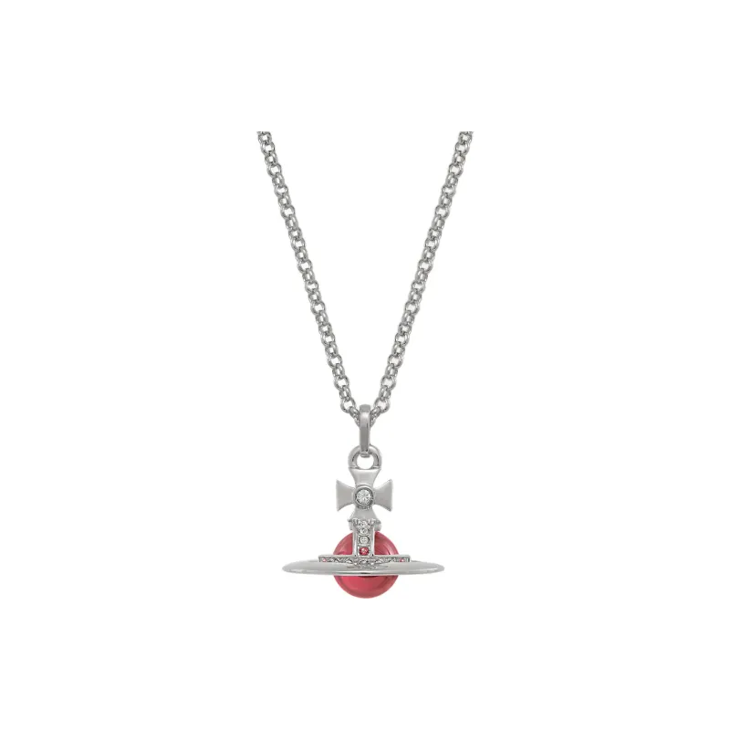 Vivienne Westwood Brass Necklaces Unisex Red Silver-0