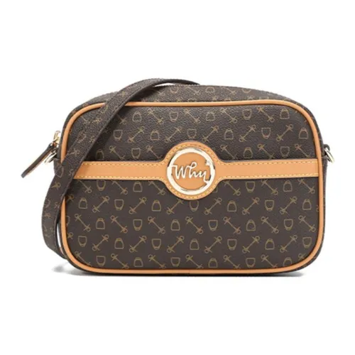 Why Artificial Leather Camera Bag, Crossbody Bag, Shoulder Bag Small Size Women's Coffee