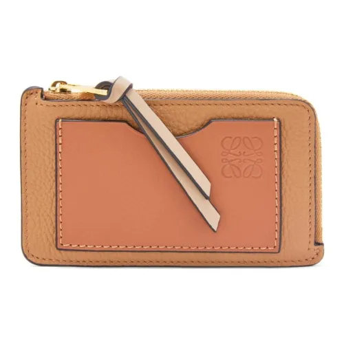 LOEWE Soft Grained Calfskin Card Holder Women's Toffee Sugar And Brown