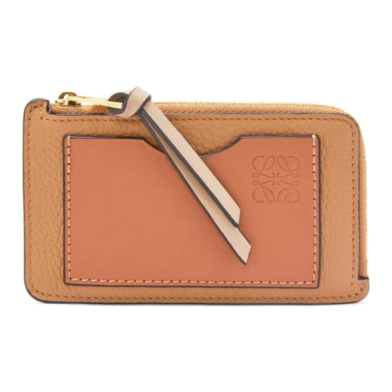 LOEWE Soft Grained Calfskin Card Holder Women's Toffee Sugar And Brown-0
