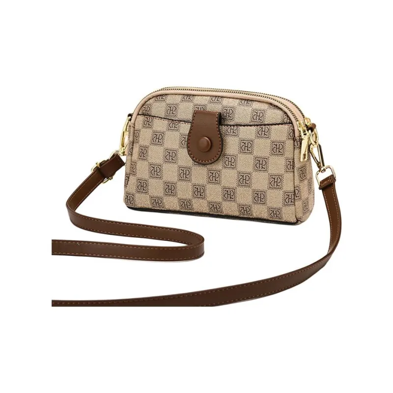 BRINCH PVC Crossbody Bag, Shoulder Bag Regular Women's Khaki/Coffee-1