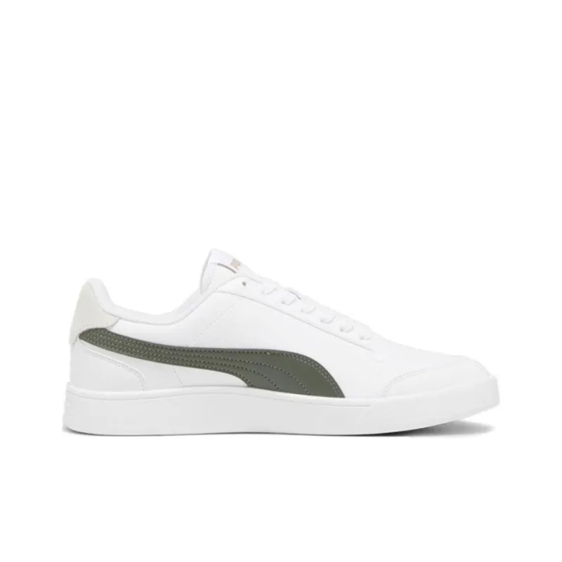 PUMA Shuffle Anti Slip Wear Resistant Low Top Skateboard Shoes Unisex White Green-1