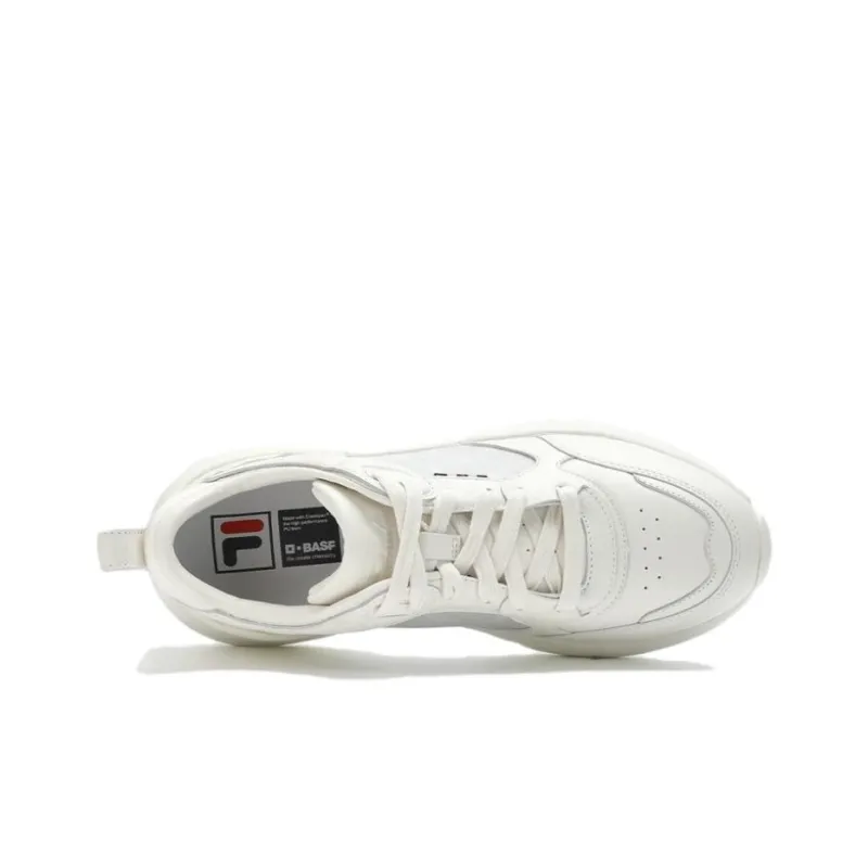 FILA Drop Anti Slip Wear Resistant Low Top Chunky Sneakers Women's Snow White-3