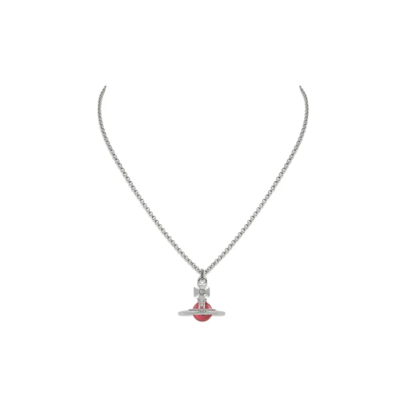 Vivienne Westwood Brass Necklaces Unisex Red Silver-1