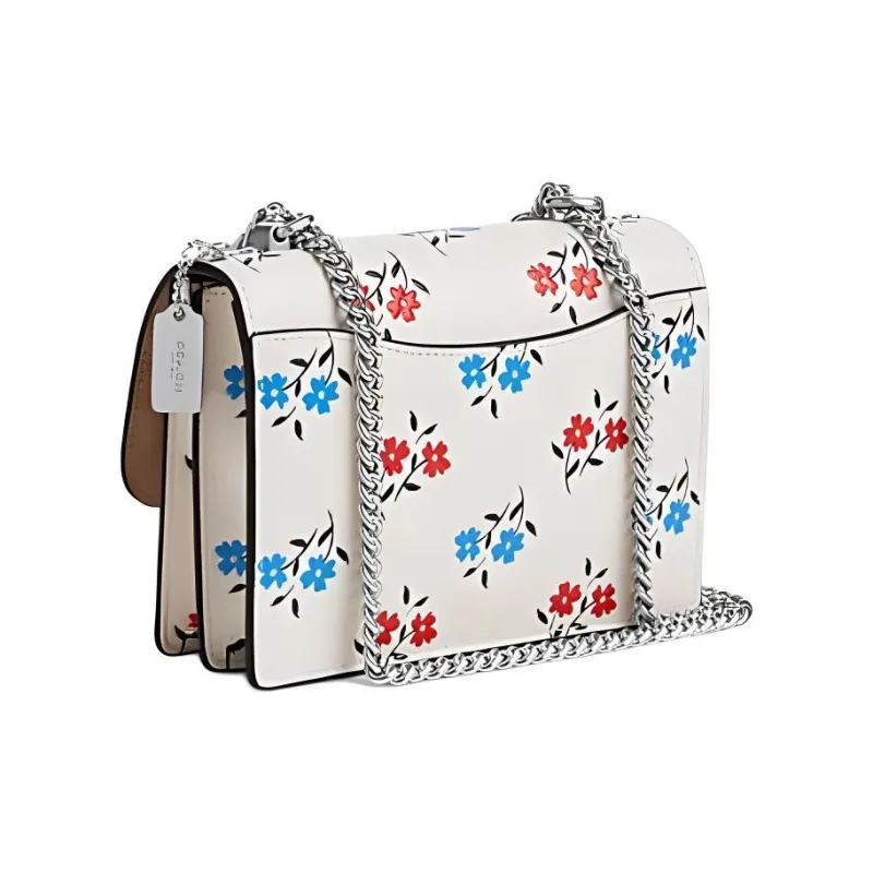 COACH Klare Leather Trunk Bag Shoulder Bag Crossbody Bag Small Size Women's White Lime Multicolor-1