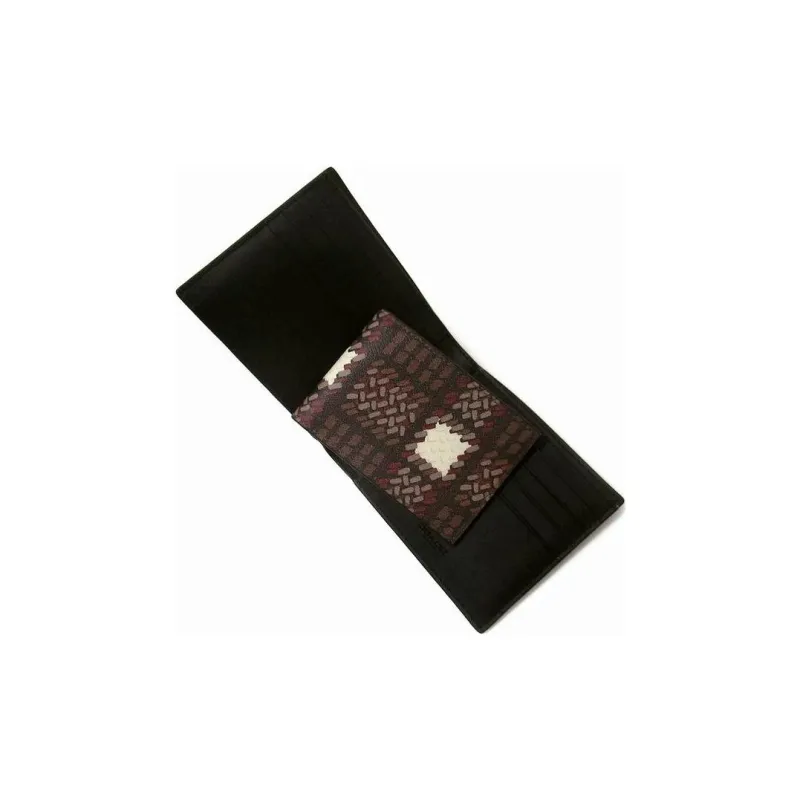 COACH 3 IN 1 Wallet Coated Canvas Coin Purse Wallet Unisex Bronze & Black-2