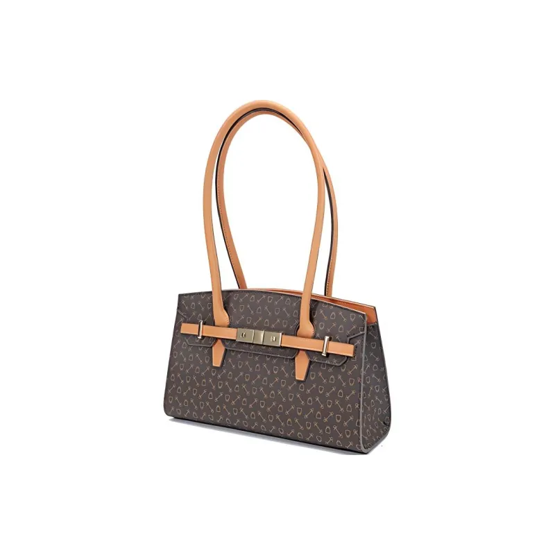 Why Artificial Leather Handbag Shoulder Bag Large Size Women's Coffee-1
