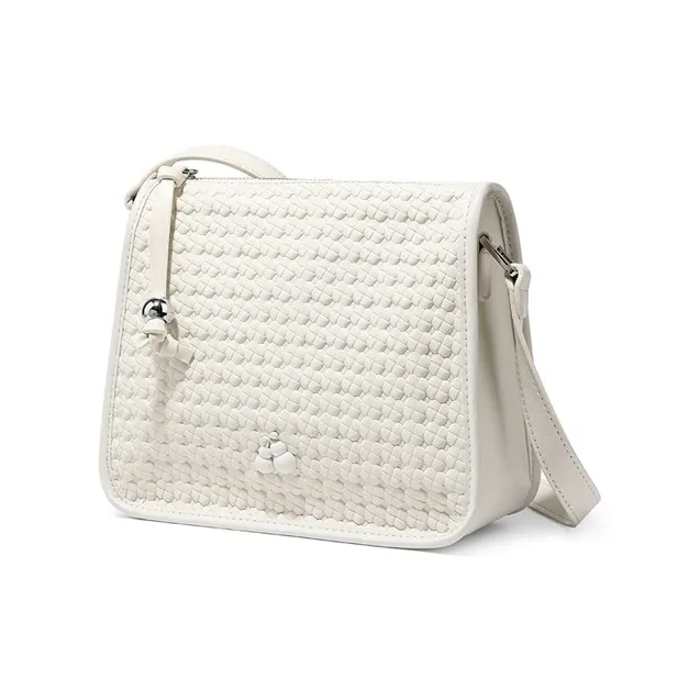 Teenmix Cow Leather With Synthetic Leather Shoulder Bag Medium Size Women's Black/Space Silver/Ecru-9