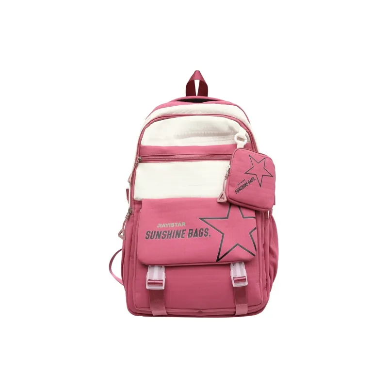 BAODIDAISHU Nylon Backpack Regular Unisex Black Rose Red Purple Green Pink-1