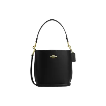COACH City Leather Bucket Bag, Portable Crossbody Bag, Shoulder Bag Medium Size Women's Black