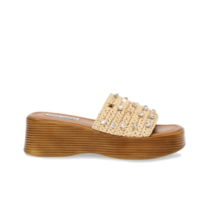 STEVE MADDEN Slide Slippers Women's Natural-1
