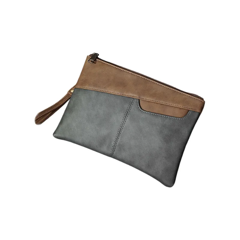 CARTELO PVC Clutch Envelope Bag, IPad Case, Handheld Bag, Shoulder Bag Regular Unisex Gray Khaki-1