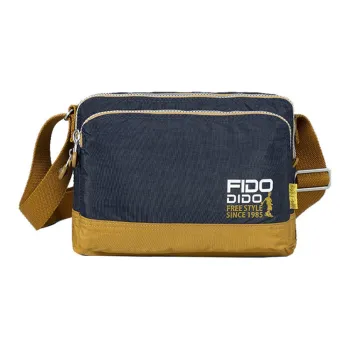 FIDO DIDO Oxford Shoulder Bag, Crossbody Bag Medium Size Men's Ginger Yellow
