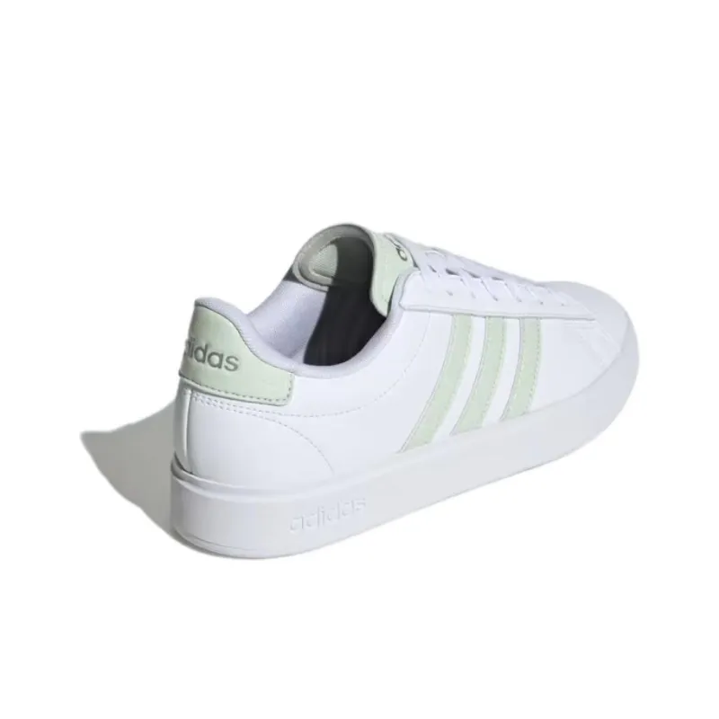 Adidas Grand Court 2.0 Cloud White Linen Green Matte Silver Women's-3
