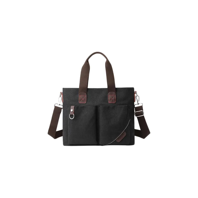 KAMLUI Canvas Canvas Bag Tote Bag Crossbody Bag Shoulder Bag Regular Unisex Black/Khaki/Coffee/-0