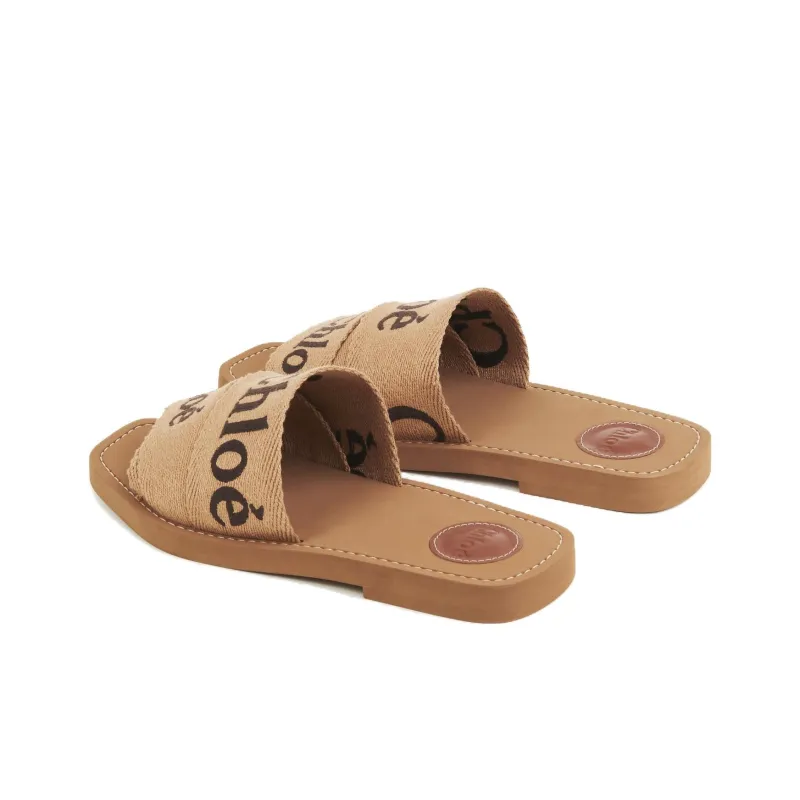 Chloe Woody Slide Slippers Women's Brown-4