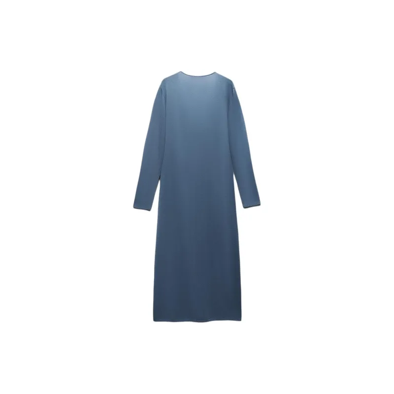 ZARA Long Sleeved Dresses Women's Light Blue-1