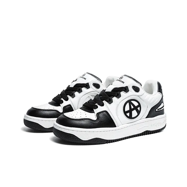 Acupuncture Skateboard Shoes Unisex Low Top Black White/White/Peach Pink/Mint Green-1