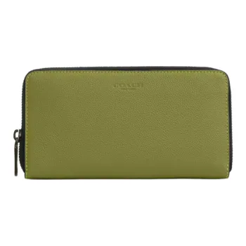 COACH Accordion Wallet Sports Calfskin Wallet Small Size Men's Yellow Green