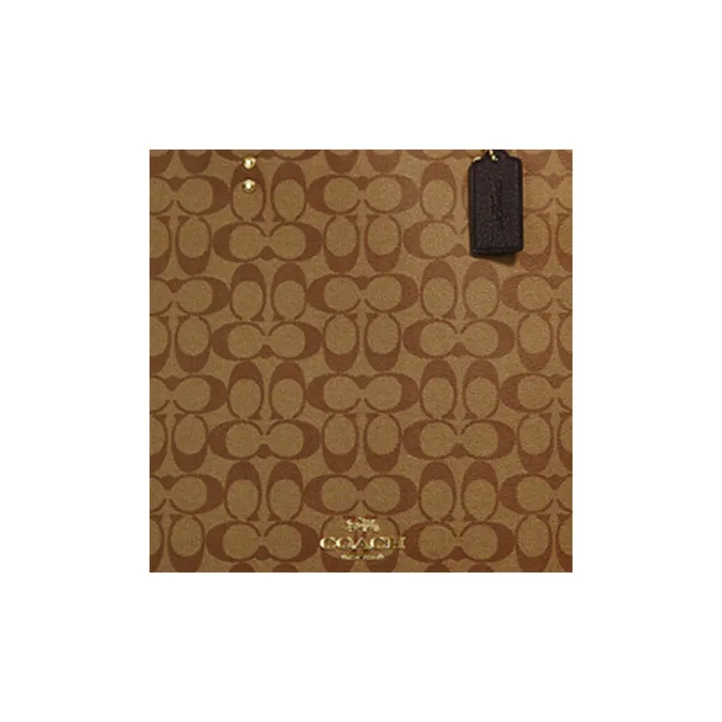 COACH Dempsey Canvas With Leather Tote Bag, Shopping Bag, Crossbody Bag, Handbag Tubas Unisex Brown-4