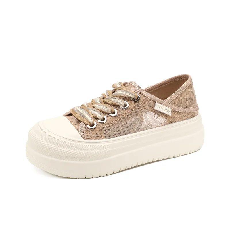 D:FUSE SCANDINAVIA Flat Shoes White Sneakers Anti-Slip And Wear-Resistant Lightweight Low-Top Skateboard Shoes Women's-8