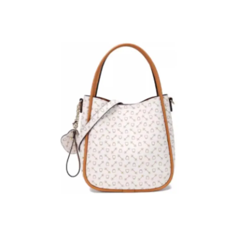 Why Artificial Leather Shoulder Bag, Crossbody Bag, Handbag Small Size Women's Milk Tea/Ecru-11