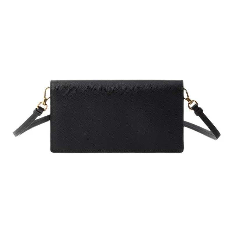 PRADA Leather Shoulder Bag, Crossbody Bag Mini Women's Black-2