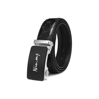 NIUMJ Belt Business Trendy For Young People Cow Leather Belts Men's 3.5cm